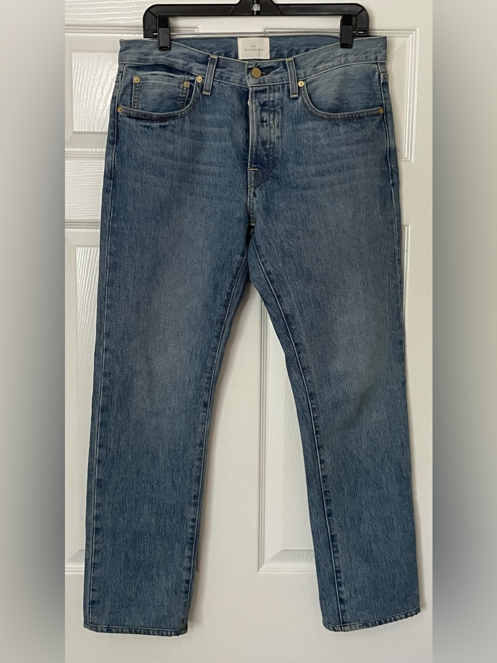 $175 Sid Mashburn Straight Button Fly Jeans 32x30 Made in USA (fits 31x29)